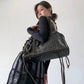 Paris - Washed Black Leather Tote Bag