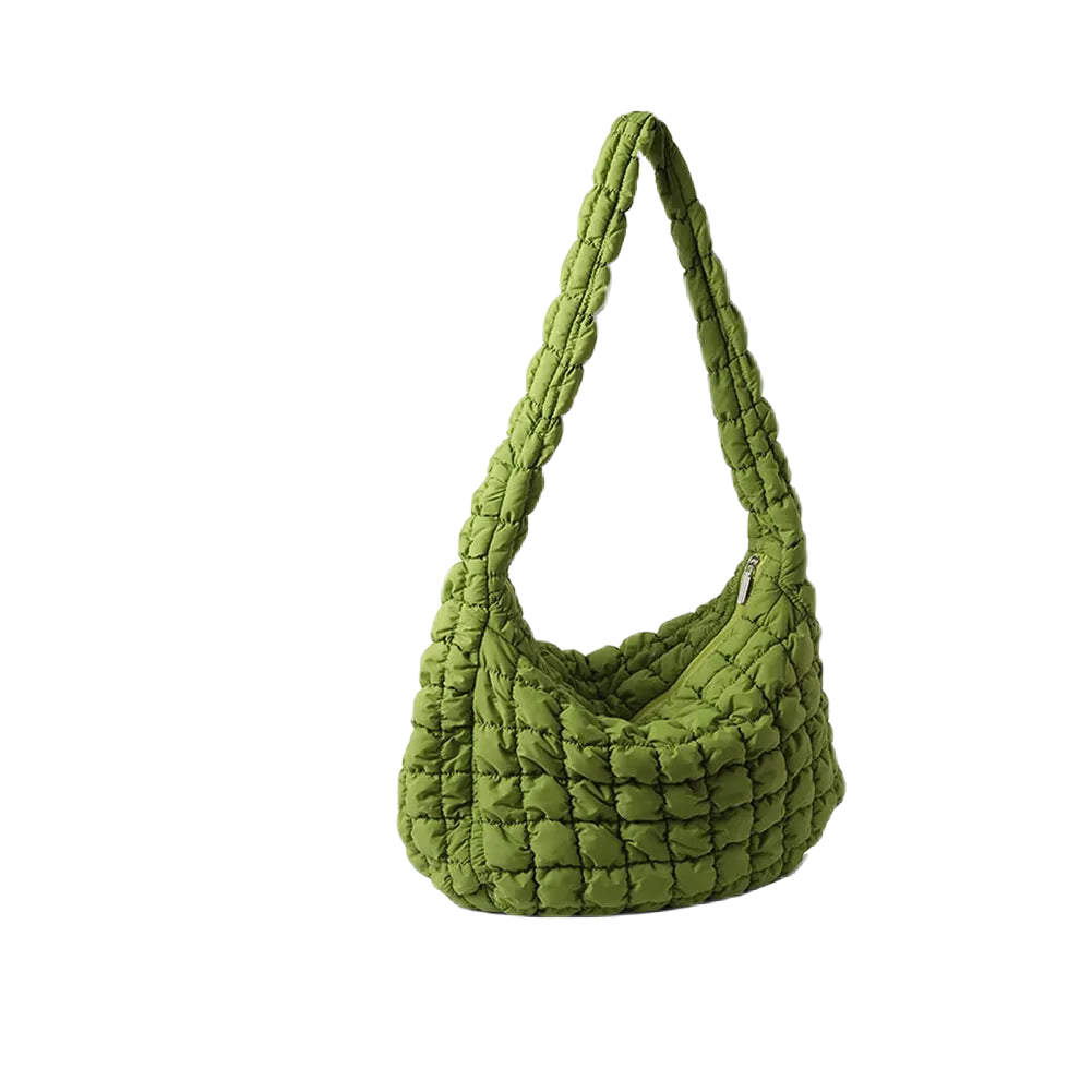 Green Oversized Quilted Crossbody bag