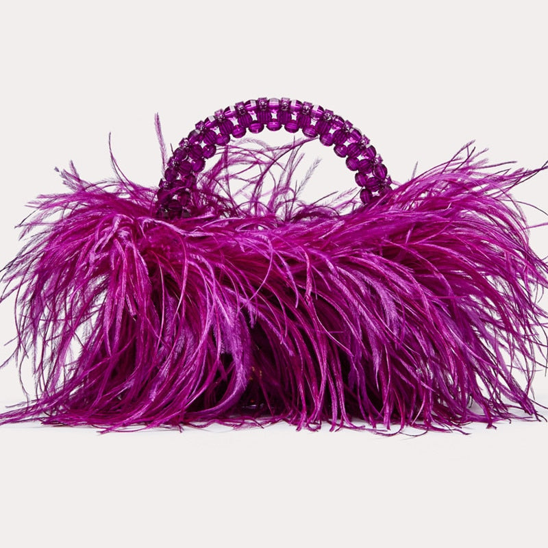 Purple Beaded Evening Bag