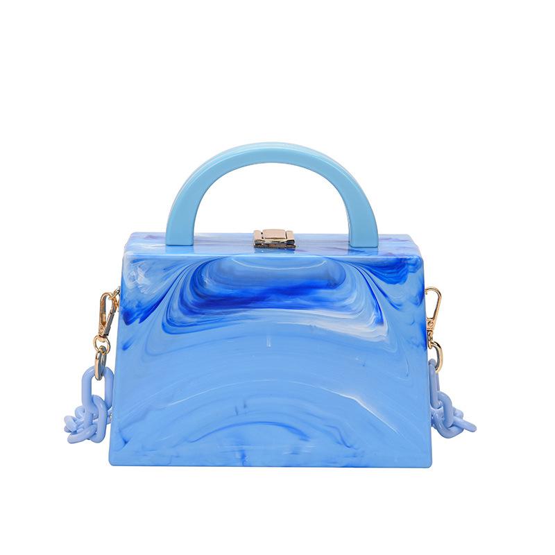 Blue top handle bag