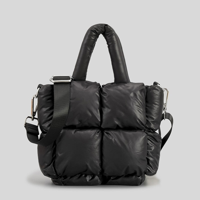 Black Mini Puffer Tote Bag