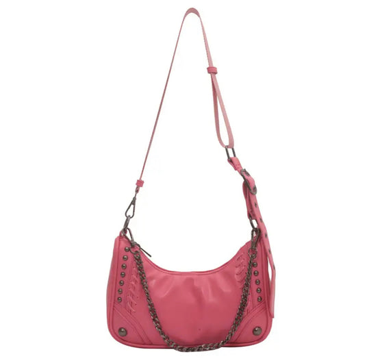 pink biker handbags