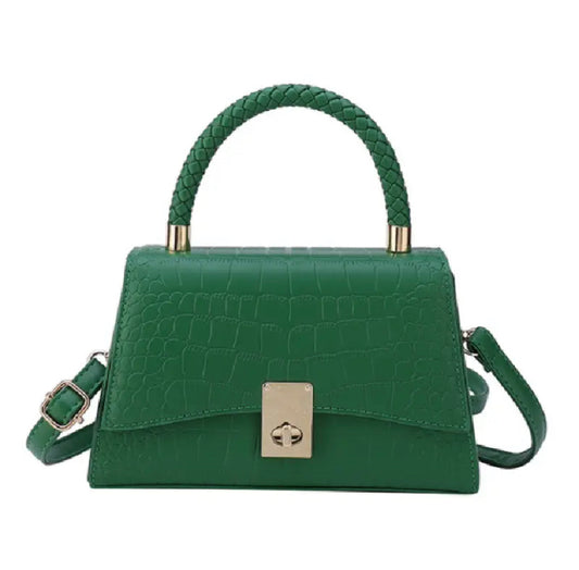 Green Mini Croc Handbag